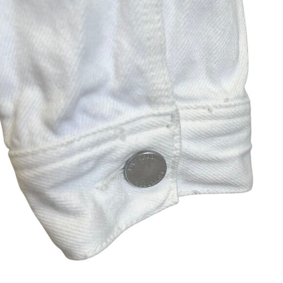 Liverpool Los Angeles White Denim Cropped Distressed Hem Jacket Womens XL NWT - Picture 11 of 11
